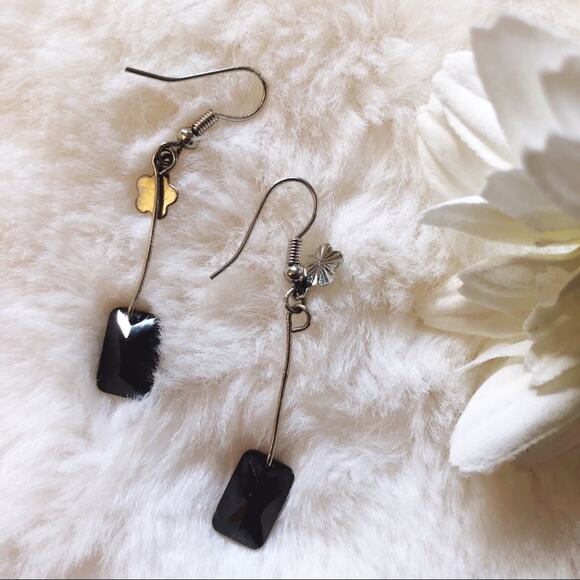 Silver Black Dazzle Earrings - Picture 10 of 10